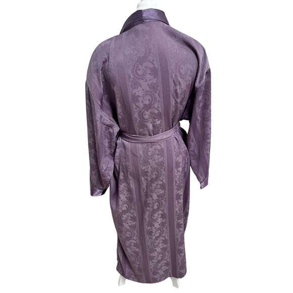 Vintage Victoria Secret Gold Label purple satin robe Valentines Day M/L - Picture 2 of 12